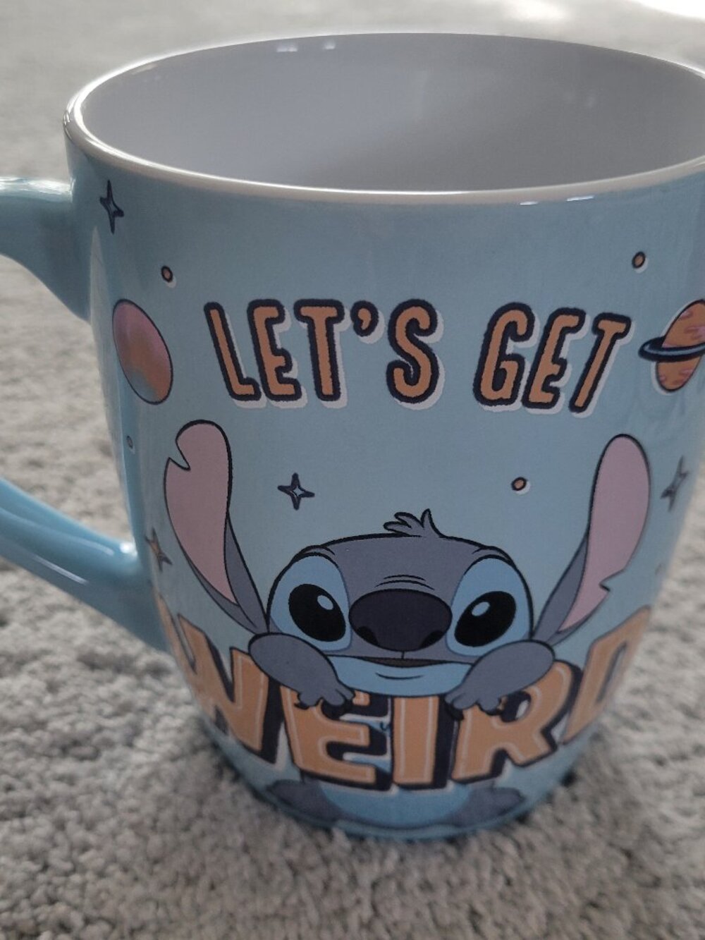 Disney Lilo & Stitch “Let’s Get Weird” Ceramic Mug – New With Tags